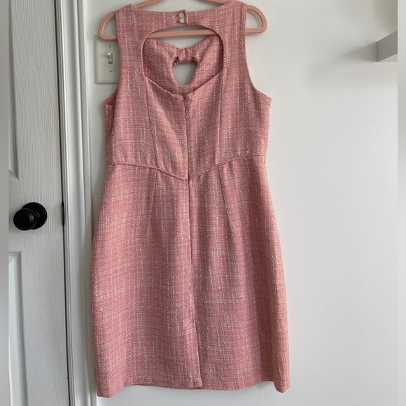 VINTAGE - Women’s pink tweed dress with bow - Picture 2 of 2